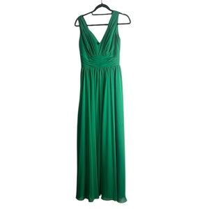 Alfred Angelo Elegant Green shaffon Evening Gown size 4 bridmide prom formal